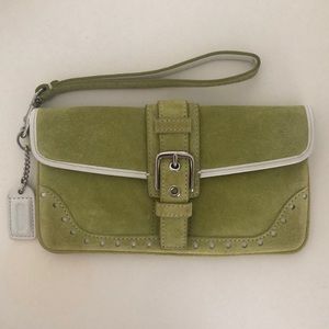 Vintage Suede Coach Wristlet